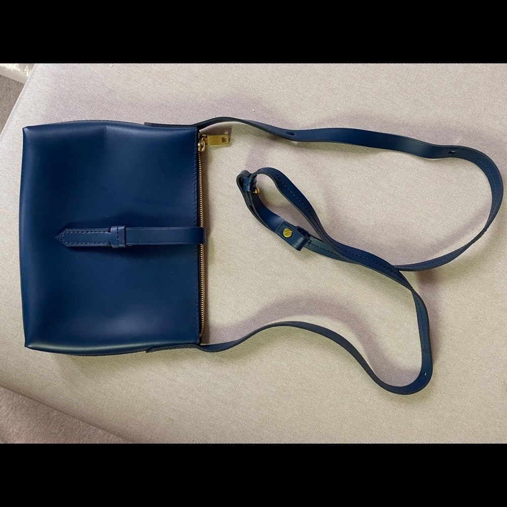 J. Crew Navy Leather Crossbody Bag NEW